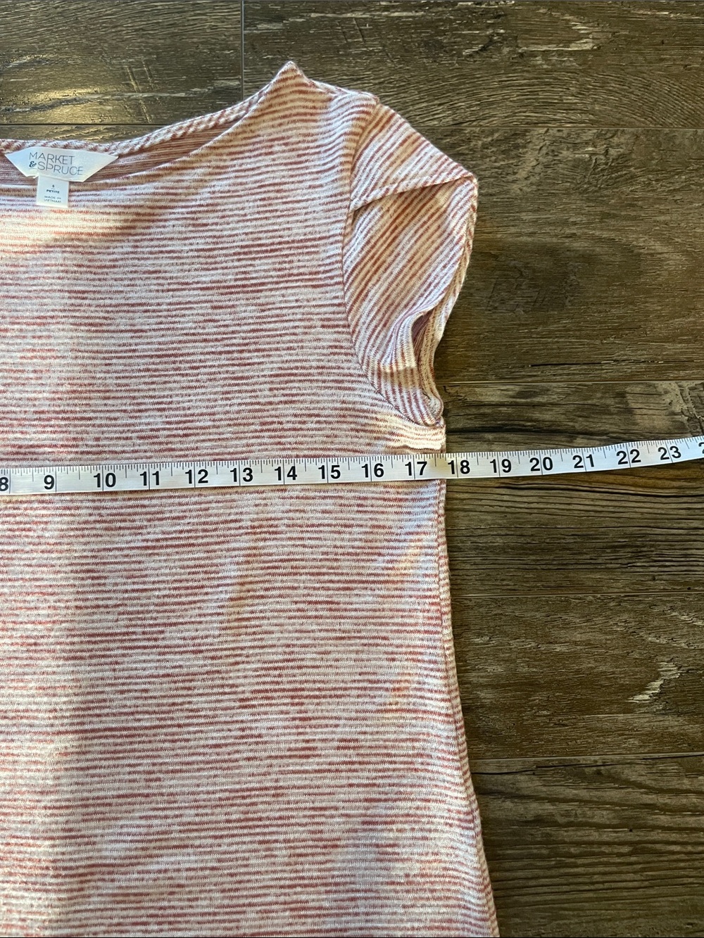 Market & Spruce Women’s Heathered Rust & White Short-Sleeve Tee Size SP - Picture 6 of 8